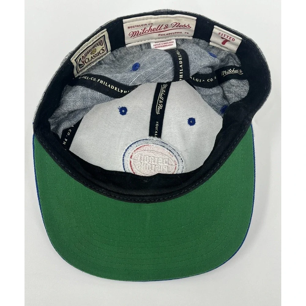 Mitchell & Ness Detroit Pistons Fitted 7 Hat Cap Cotton Linen Hardwood Classics